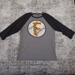 108 Stitches Minor League Baseball Shirt Men's Large Gray Raglan F Logo